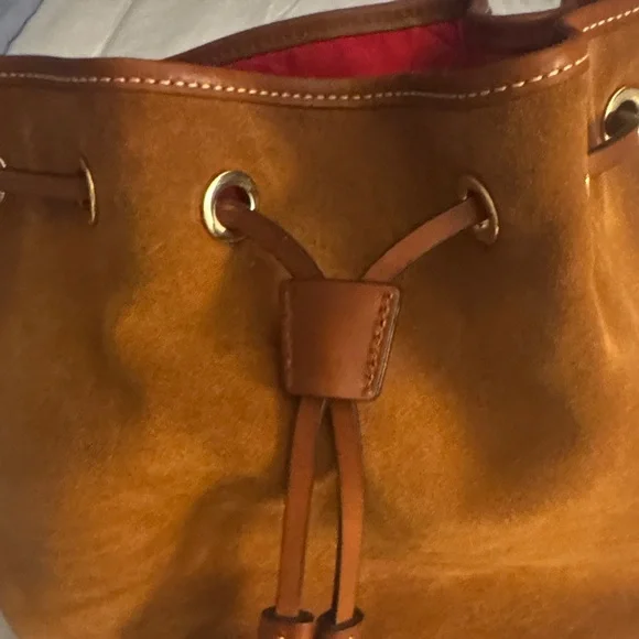 Dooney & Bourke Tan Suede Bucket Bag